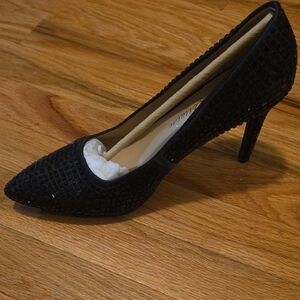 Lauren Lorraine Black Textured Heels